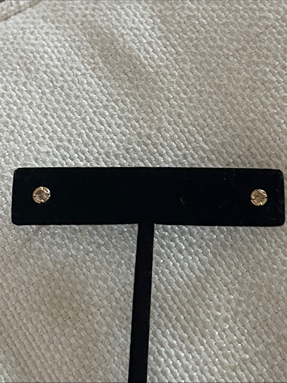 Gold Crystal Stud Earrings - Picture 3 of 5